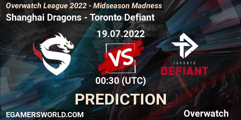 Shanghai Dragons - Toronto Defiant: Maç tahminleri. 19.07.2022 at 03:00, Overwatch, Overwatch League 2022 - Midseason Madness