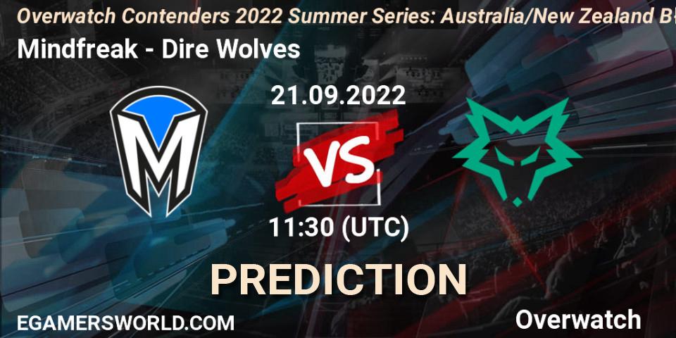 Mindfreak - Dire Wolves: Maç tahminleri. 21.09.2022 at 11:30, Overwatch, Overwatch Contenders 2022 Summer Series: Australia/New Zealand B-Sides
