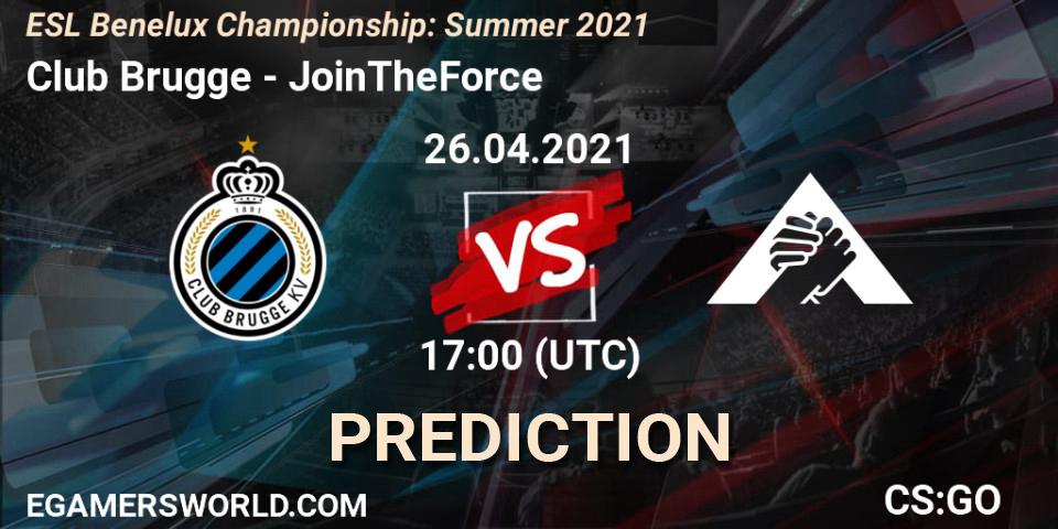 Club Brugge - JoinTheForce: Maç tahminleri. 26.04.2021 at 17:00, Counter-Strike (CS2), ESL Benelux Championship: Summer 2021