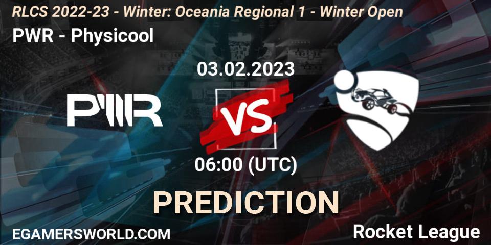 PWR - Physicool: Maç tahminleri. 03.02.2023 at 06:00, Rocket League, RLCS 2022-23 - Winter: Oceania Regional 1 - Winter Open