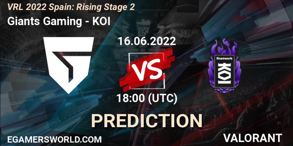 Giants Gaming - KOI: Maç tahminleri. 16.06.22, VALORANT, VRL 2022 Spain: Rising Stage 2