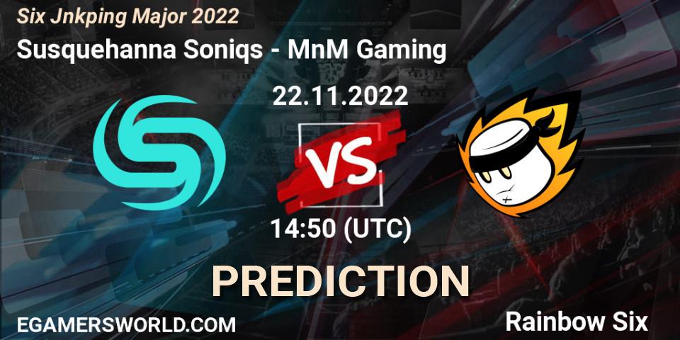 Susquehanna Soniqs - MnM Gaming: Maç tahminleri. 22.11.2022 at 14:50, Rainbow Six, Six Jönköping Major 2022