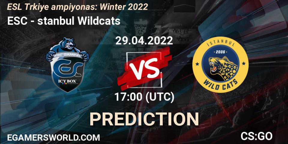 ESC - İstanbul Wildcats: Maç tahminleri. 29.04.2022 at 17:00, Counter-Strike (CS2), ESL Türkiye Şampiyonası: Winter 2022
