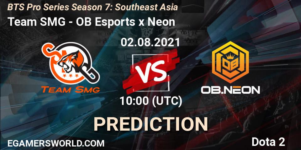 Team SMG - OB Esports x Neon: Maç tahminleri. 02.08.2021 at 10:44, Dota 2, BTS Pro Series Season 7: Southeast Asia
