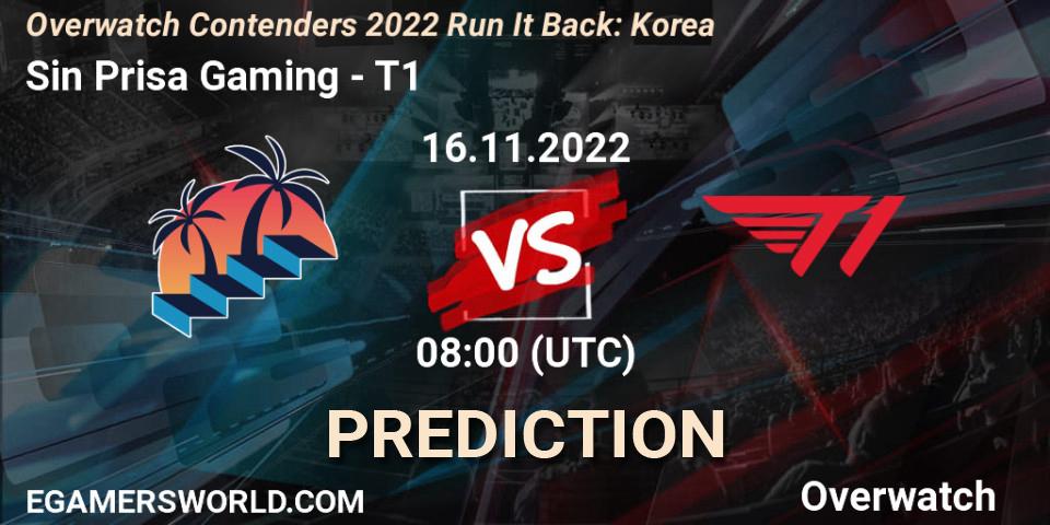 Sin Prisa Gaming - T1: Maç tahminleri. 16.11.22, Overwatch, Overwatch Contenders 2022 Run It Back: Korea