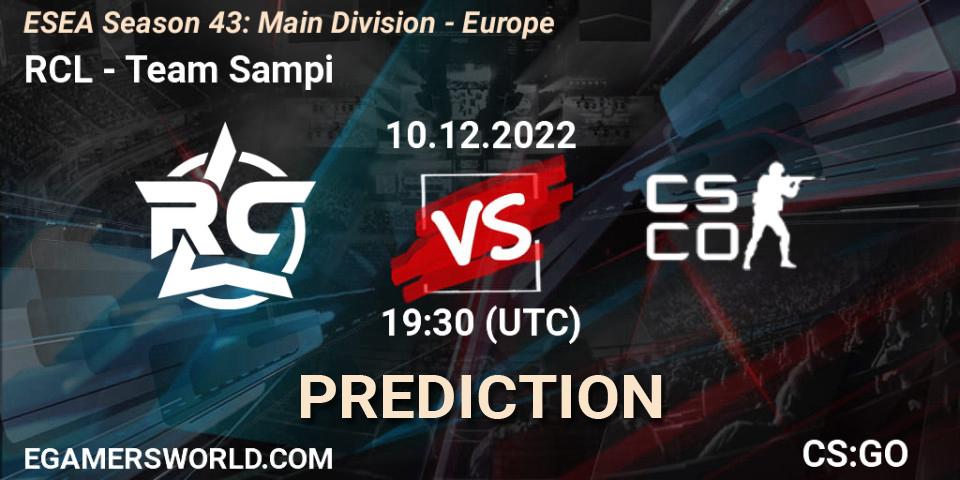 RCL - Team Sampi: Maç tahminleri. 10.12.2022 at 19:30, Counter-Strike (CS2), ESEA Season 43: Main Division - Europe