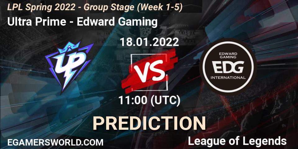 Ultra Prime - Edward Gaming: Maç tahminleri. 18.01.2022 at 11:30, LoL, LPL Spring 2022 - Group Stage (Week 1-5)