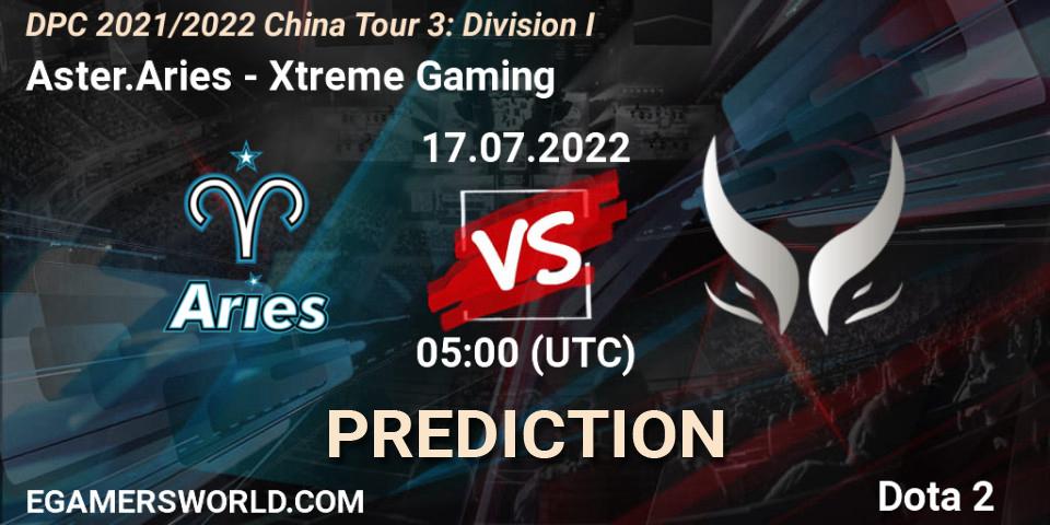 Aster.Aries - Xtreme Gaming: Maç tahminleri. 17.07.2022 at 05:13, Dota 2, DPC 2021/2022 China Tour 3: Division I