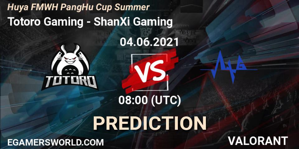 Totoro Gaming - ShanXi Gaming: Maç tahminleri. 04.06.2021 at 08:00, VALORANT, Huya FMWH PangHu Cup Summer