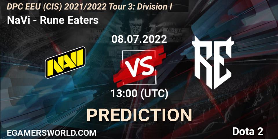 NaVi - Rune Eaters: Maç tahminleri. 08.07.22, Dota 2, DPC EEU (CIS) 2021/2022 Tour 3: Division I