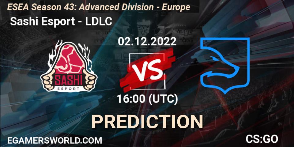  Sashi Esport - LDLC: Maç tahminleri. 02.12.22, CS2 (CS:GO), ESEA Season 43: Advanced Division - Europe