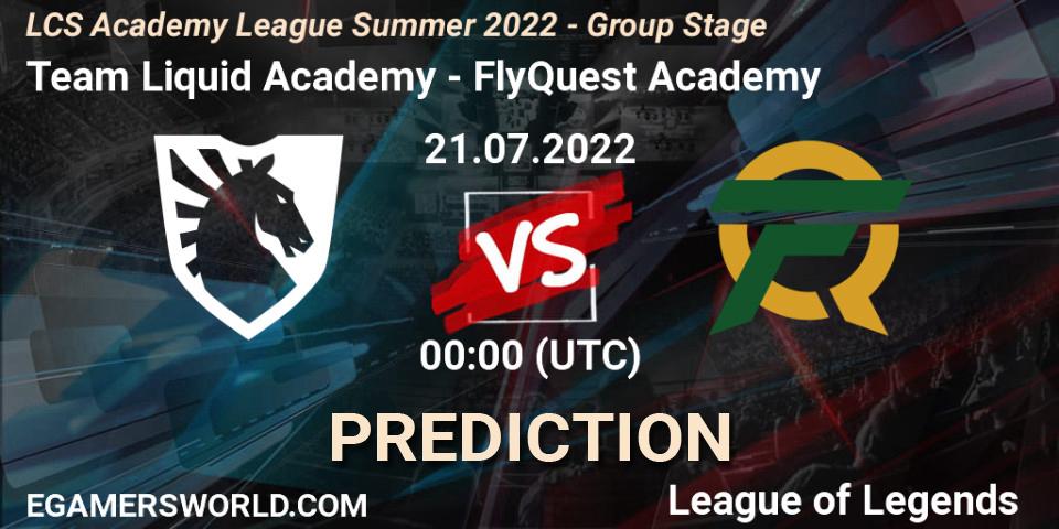 Team Liquid Academy - FlyQuest Academy: Maç tahminleri. 21.07.2022 at 00:00, LoL, LCS Academy League Summer 2022 - Group Stage