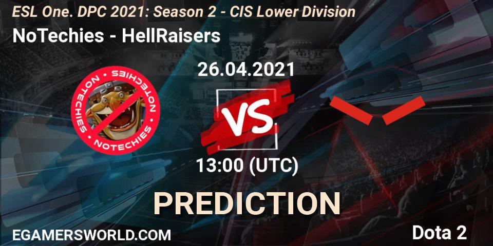 NoTechies - HellRaisers: Maç tahminleri. 26.04.2021 at 12:57, Dota 2, ESL One. DPC 2021: Season 2 - CIS Lower Division