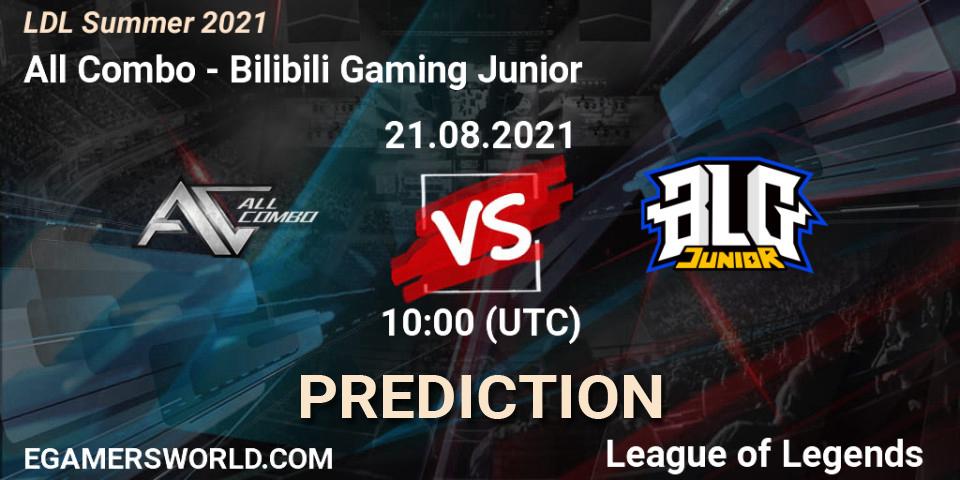 All Combo - Bilibili Gaming Junior: Maç tahminleri. 21.08.2021 at 10:20, LoL, LDL Summer 2021