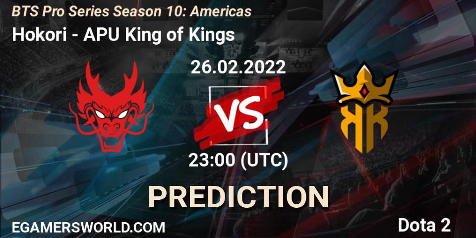 Hokori - APU King of Kings: Maç tahminleri. 26.02.2022 at 23:05, Dota 2, BTS Pro Series Season 10: Americas