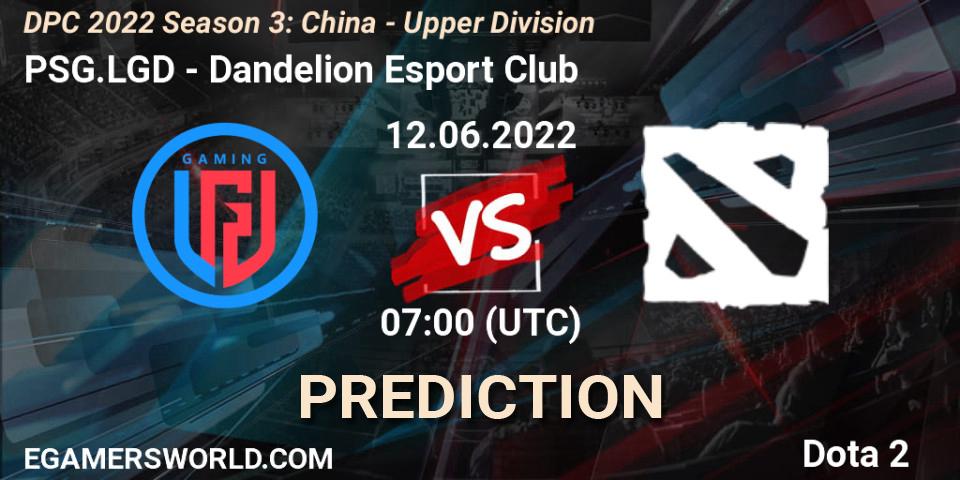 PSG.LGD - Dandelion Esport Club: Maç tahminleri. 12.06.2022 at 06:57, Dota 2, DPC 2021/2022 China Tour 3: Division I