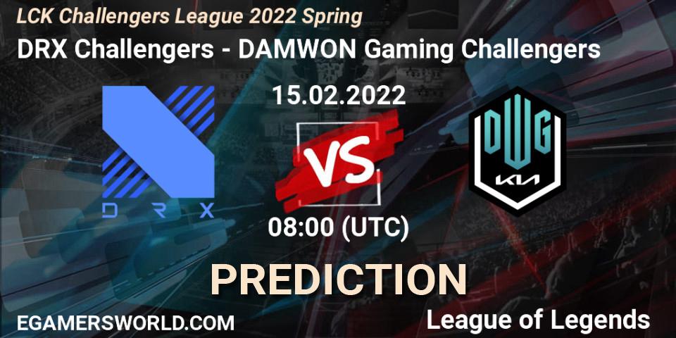 DRX Challengers - DAMWON Gaming Challengers: Maç tahminleri. 15.02.2022 at 08:00, LoL, LCK Challengers League 2022 Spring