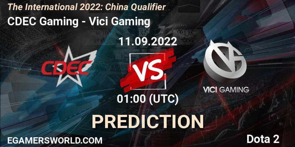CDEC Gaming - Vici Gaming: Maç tahminleri. 11.09.22, Dota 2, The International 2022: China Qualifier