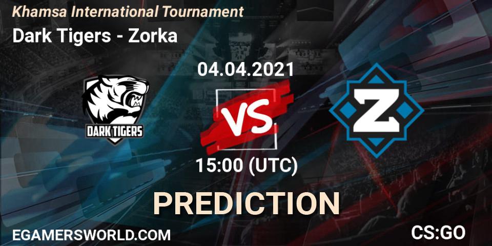 Dark Tigers - Zorka: Maç tahminleri. 04.04.2021 at 15:00, Counter-Strike (CS2), Khamsa International Tournament