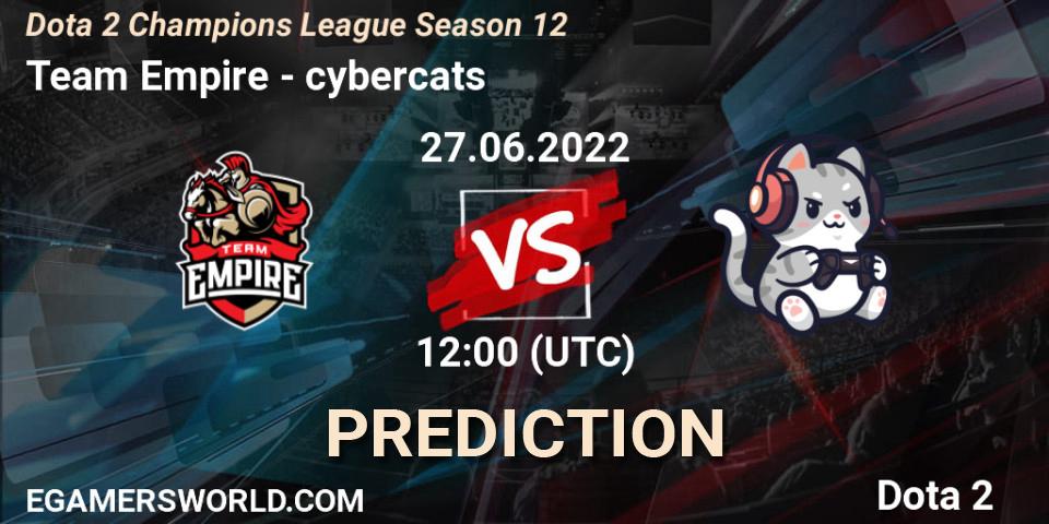 Team Empire - cybercats: Maç tahminleri. 27.06.22, Dota 2, Dota 2 Champions League Season 12