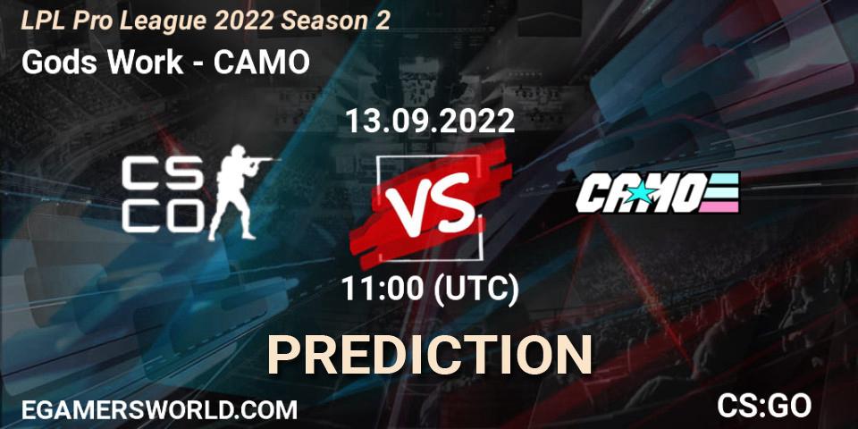 Gods Work - CAMO: Maç tahminleri. 20.09.2022 at 10:30, Counter-Strike (CS2), LPL Pro League 2022 Season 2