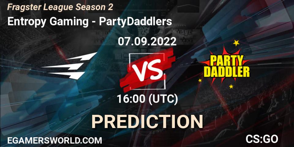 Entropy Gaming - PartyDaddlers: Maç tahminleri. 25.09.2022 at 16:00, Counter-Strike (CS2), Fragster League Season 2