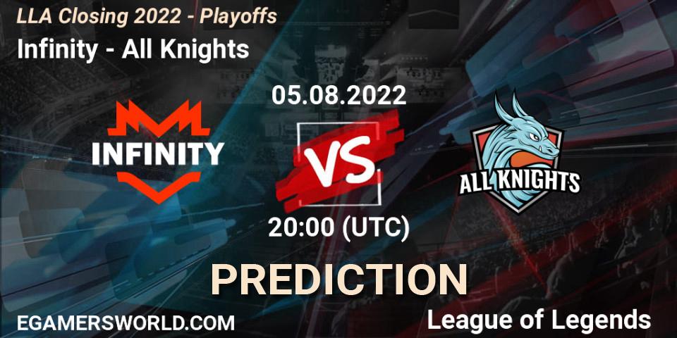 Infinity - All Knights: Maç tahminleri. 05.08.2022 at 20:00, LoL, LLA Closing 2022 - Playoffs