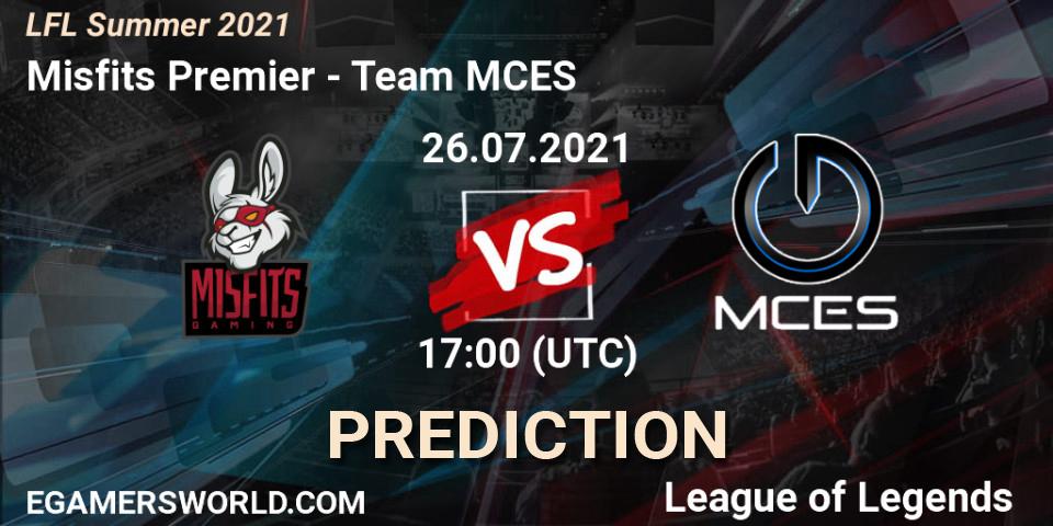 Misfits Premier - Team MCES: Maç tahminleri. 26.07.2021 at 17:00, LoL, LFL Summer 2021