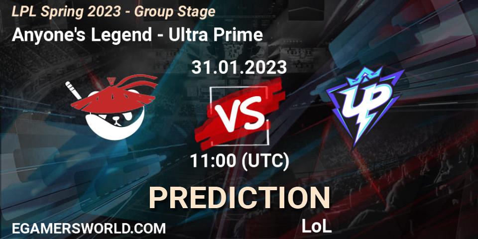 Anyone's Legend - Ultra Prime: Maç tahminleri. 31.01.23, LoL, LPL Spring 2023 - Group Stage