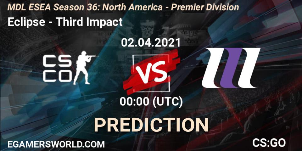 Eclipse - Third Impact: Maç tahminleri. 02.04.2021 at 00:00, Counter-Strike (CS2), MDL ESEA Season 36: North America - Premier Division