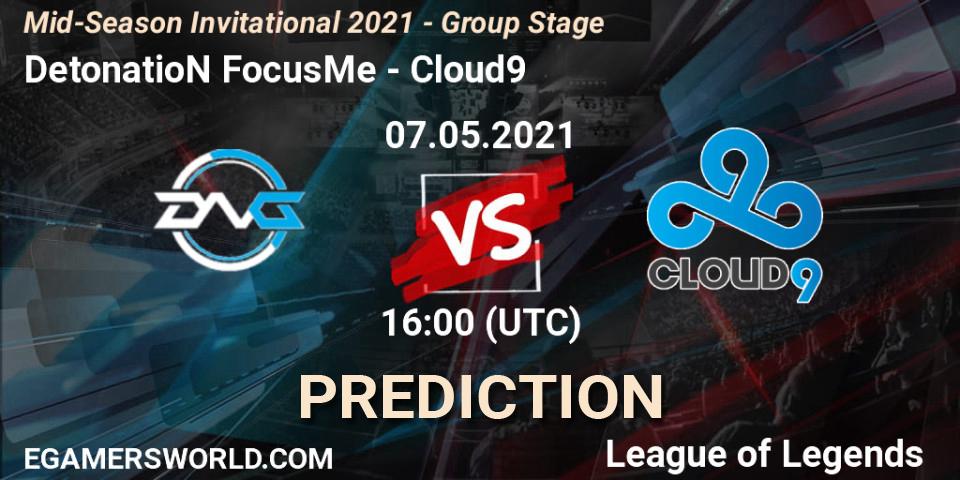 DetonatioN FocusMe - Cloud9: Maç tahminleri. 07.05.2021 at 16:00, LoL, Mid-Season Invitational 2021 - Group Stage