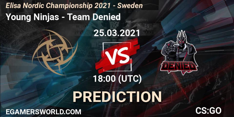 Young Ninjas - Team Denied: Maç tahminleri. 25.03.2021 at 18:20, Counter-Strike (CS2), Elisa Nordic Championship 2021 - Sweden