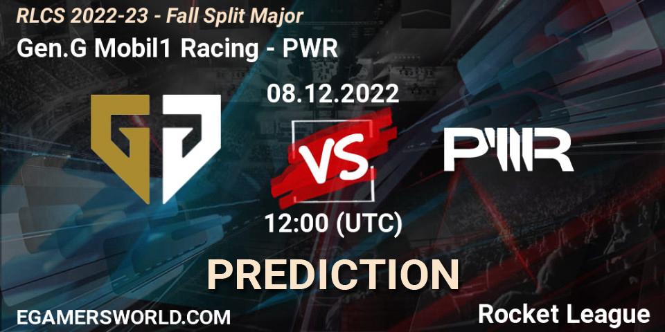 Gen.G Mobil1 Racing - PWR: Maç tahminleri. 08.12.2022 at 12:00, Rocket League, RLCS 2022-23 - Fall Split Major
