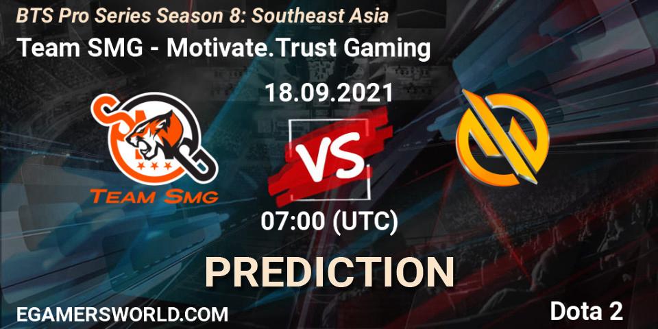 Team SMG - Motivate.Trust Gaming: Maç tahminleri. 12.09.2021 at 07:00, Dota 2, BTS Pro Series Season 8: Southeast Asia