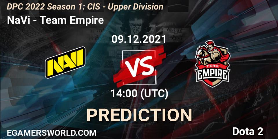 NaVi - Team Empire: Maç tahminleri. 09.12.21, Dota 2, DPC 2022 Season 1: CIS - Upper Division