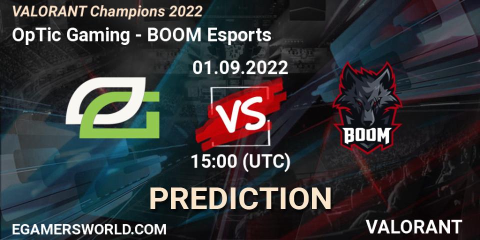 OpTic Gaming - BOOM Esports: Maç tahminleri. 01.09.2022 at 15:00, VALORANT, VALORANT Champions 2022