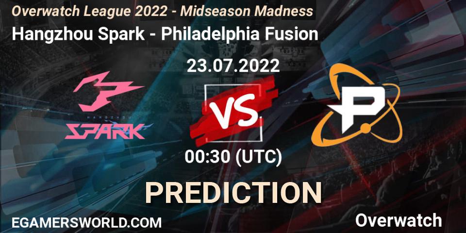 Hangzhou Spark - Philadelphia Fusion: Maç tahminleri. 23.07.2022 at 00:30, Overwatch, Overwatch League 2022 - Midseason Madness