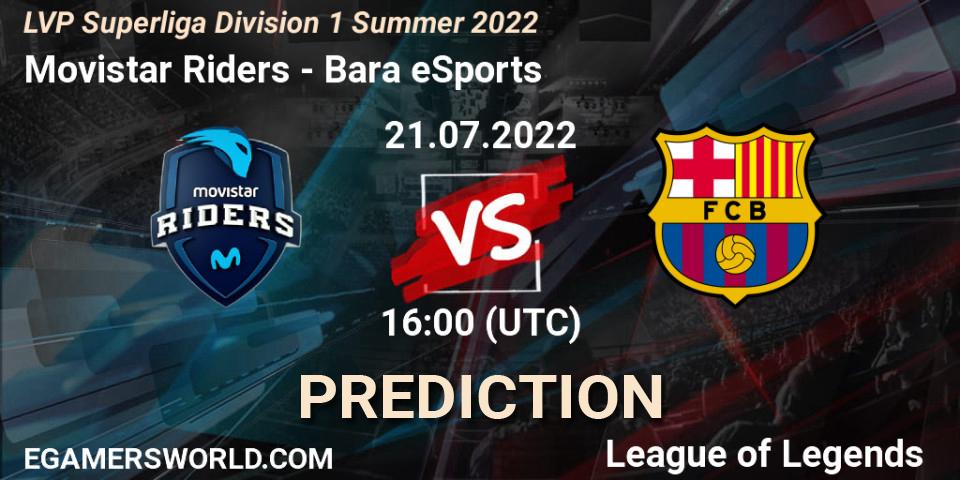 Movistar Riders - Barça eSports: Maç tahminleri. 21.07.2022 at 16:00, LoL, LVP Superliga Division 1 Summer 2022