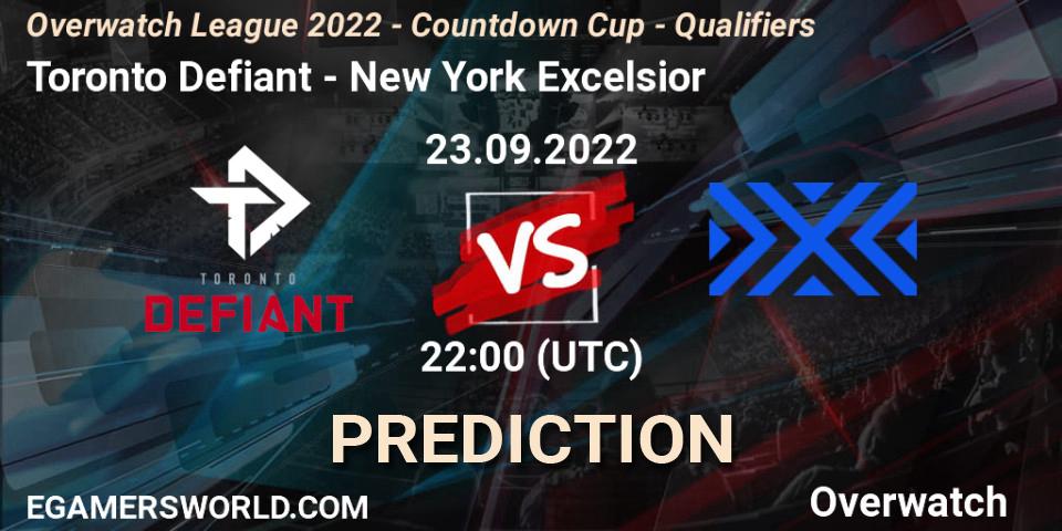 Toronto Defiant - New York Excelsior: Maç tahminleri. 23.09.2022 at 22:00, Overwatch, Overwatch League 2022 - Countdown Cup - Qualifiers