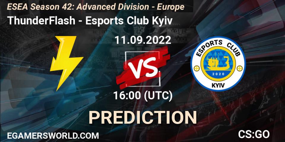 ThunderFlash - Esports Club Kyiv: Maç tahminleri. 11.09.2022 at 16:00, Counter-Strike (CS2), ESEA Season 42: Advanced Division - Europe