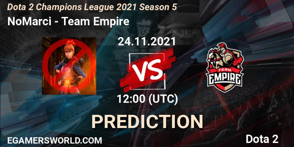 NoMarci - Team Empire: Maç tahminleri. 24.11.2021 at 09:01, Dota 2, Dota 2 Champions League 2021 Season 5
