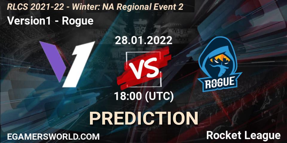 Version1 - Rogue: Maç tahminleri. 28.01.2022 at 18:00, Rocket League, RLCS 2021-22 - Winter: NA Regional Event 2