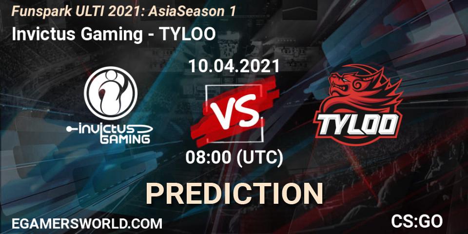 Invictus Gaming - TYLOO: Maç tahminleri. 10.04.2021 at 09:00, Counter-Strike (CS2), Funspark ULTI 2021: Asia Season 1