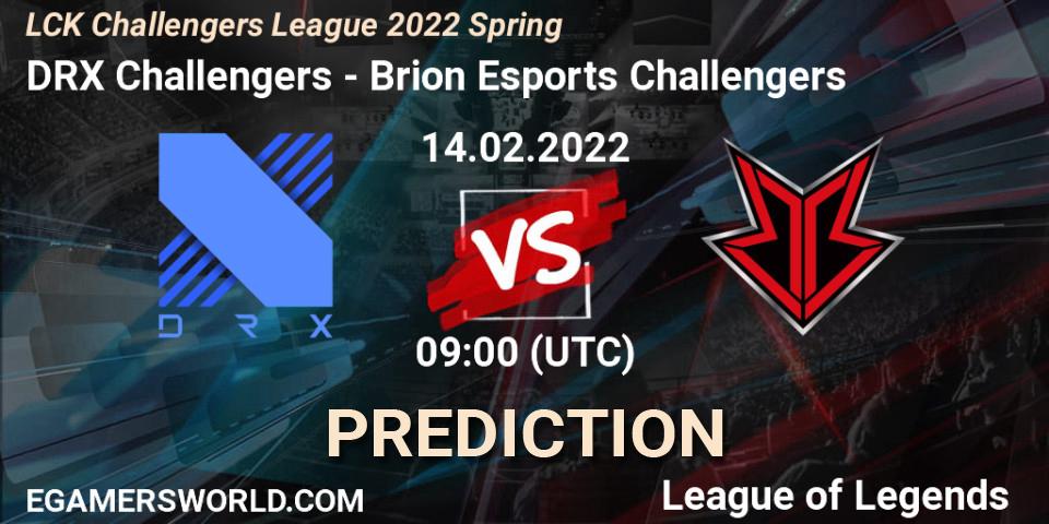Brion Esports Challengers - DRX Challengers: Maç tahminleri. 17.02.2022 at 05:00, LoL, LCK Challengers League 2022 Spring