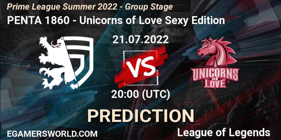 PENTA 1860 - Unicorns of Love Sexy Edition: Maç tahminleri. 21.07.2022 at 20:00, LoL, Prime League Summer 2022 - Group Stage