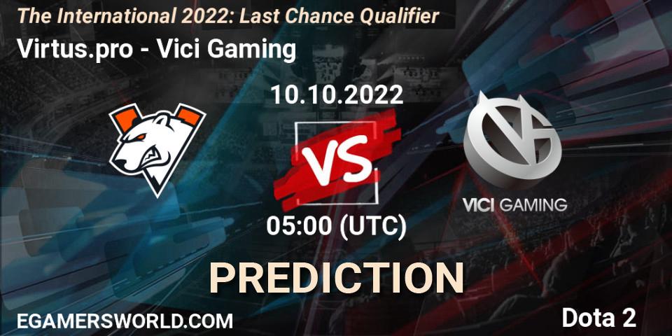 Virtus.pro - Vici Gaming: Maç tahminleri. 10.10.22, Dota 2, The International 2022: Last Chance Qualifier