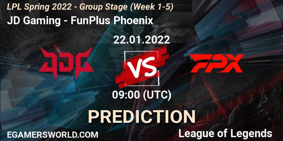 JD Gaming - FunPlus Phoenix: Maç tahminleri. 22.01.22, LoL, LPL Spring 2022 - Group Stage (Week 1-5)