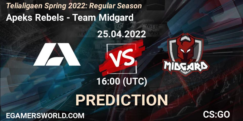 Apeks Rebels - Team Midgard: Maç tahminleri. 25.04.2022 at 16:00, Counter-Strike (CS2), Telialigaen Spring 2022: Regular Season