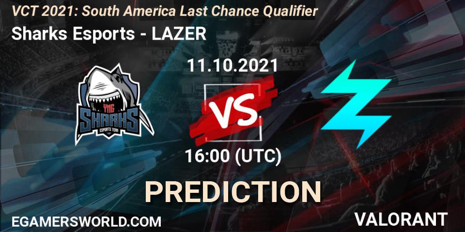 Sharks Esports - LAZER: Maç tahminleri. 11.10.2021 at 16:00, VALORANT, VCT 2021: South America Last Chance Qualifier