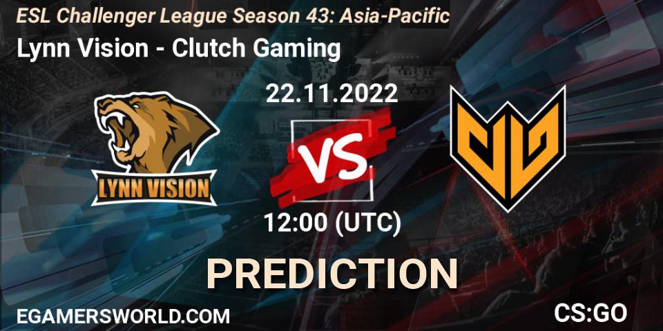 Lynn Vision - Clutch Gaming: Maç tahminleri. 22.11.22, CS2 (CS:GO), ESL Challenger League Season 43: Asia-Pacific